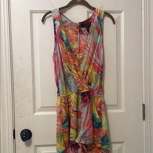 BCBG MaxAzria Colorful Palm Print Romper Size Small S